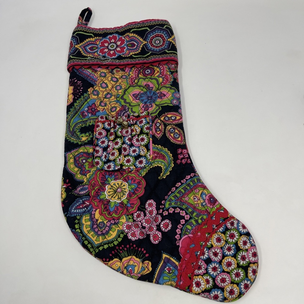 retired Vera Bradley Christmas stocking Symphony in Hue paisley 16" 3" Pocket